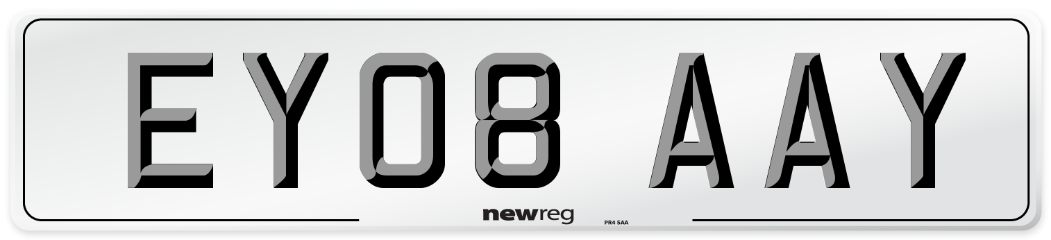 EY08 AAY Number Plate from New Reg